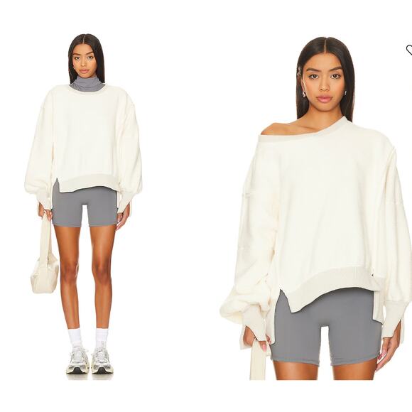 Free People Cozy Camden Oversized Fleece Sweater Size L - Picture 1 of 13